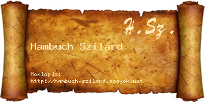 Hambuch Szilárd névjegykártya